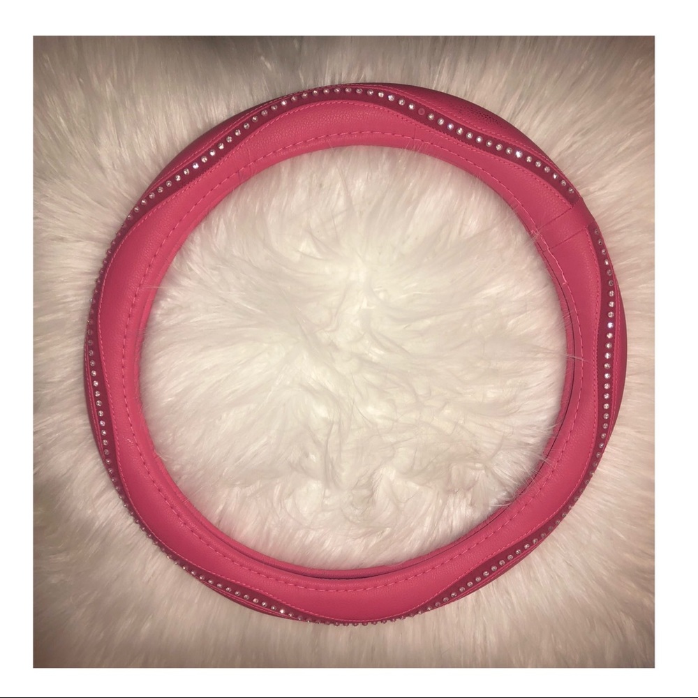 Pink Crystal steering wheel cover